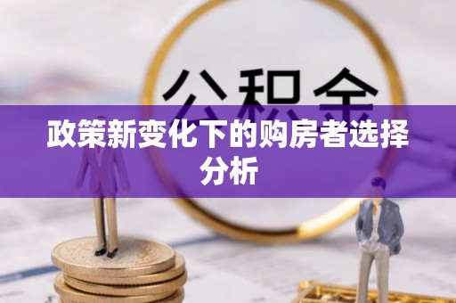 广宁政策新变化下的购房者选择分析